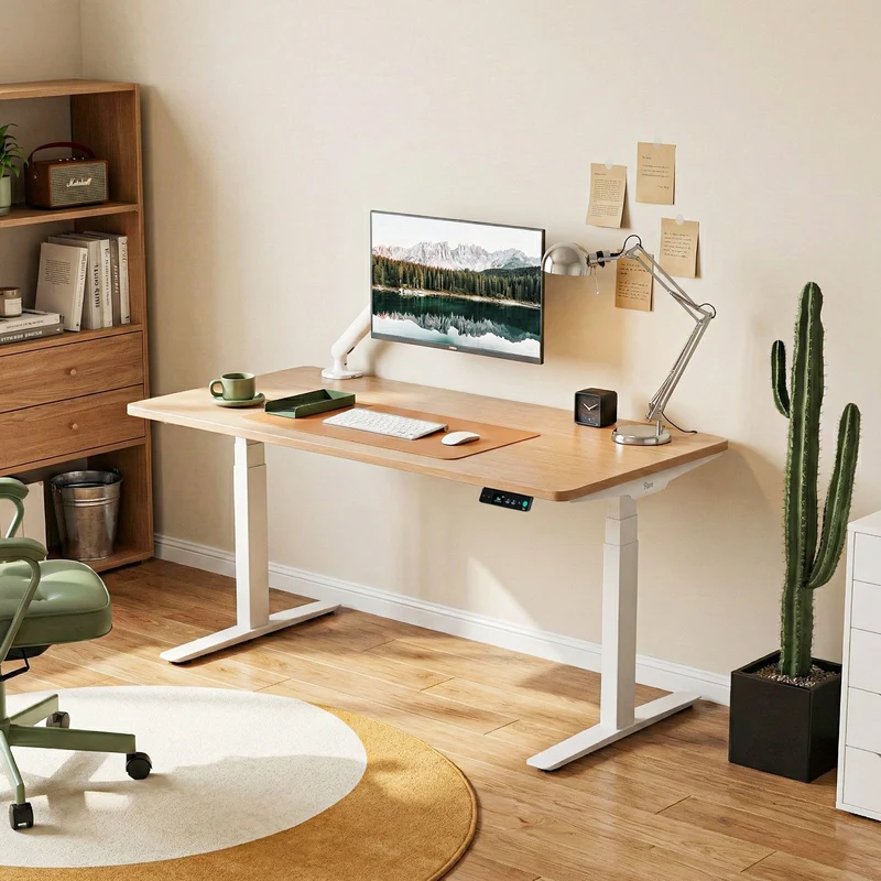9am HOME Pesk Dual Motors Melamine Home Office Electric Standing Desk - (White Top)(1500*750mm)