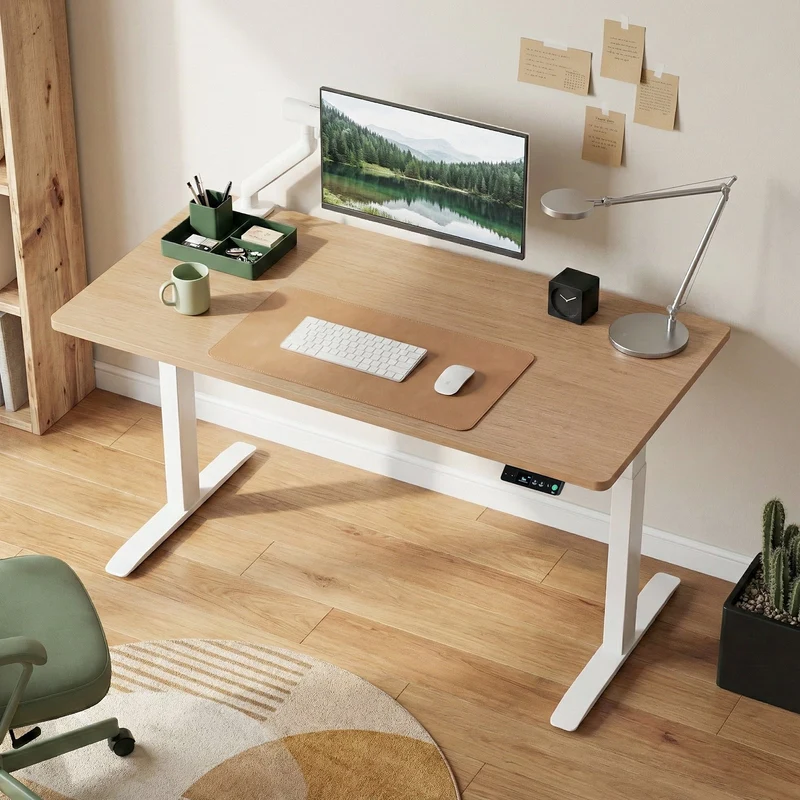 9am HOME Pesk Dual Motors Melamine Home Office Electric Standing Desk - (Dark Oak Top)(1200*750mm)