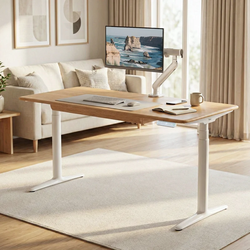 9am HOME Atom Pro Ash Hardwood Home Office Stand Up Desk - (American Ash Top)(1500*750mm)