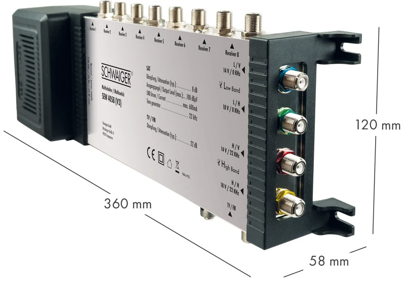 SAT Multischalter 5/8 mit integriertem Netzteil