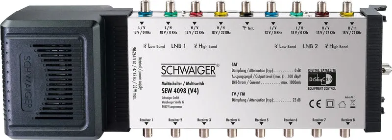 SAT Multischalter 9/8 mit integriertem Netzteil