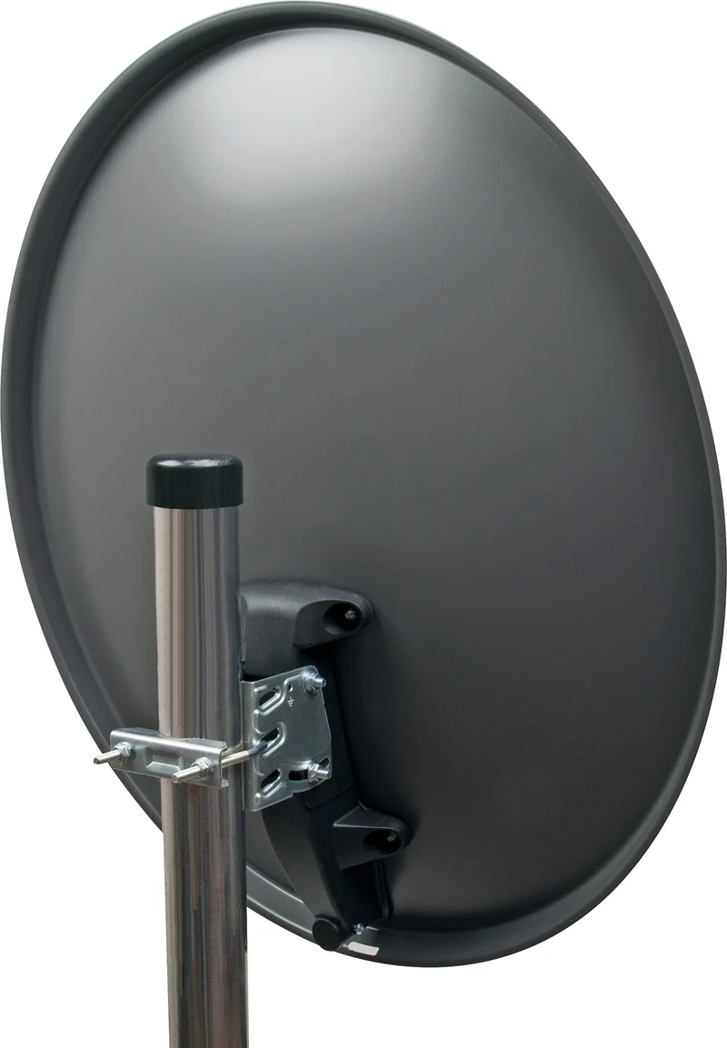 Satellitenschüssel Stahl Hellgrau/Rot/Anthrazit 55 cm