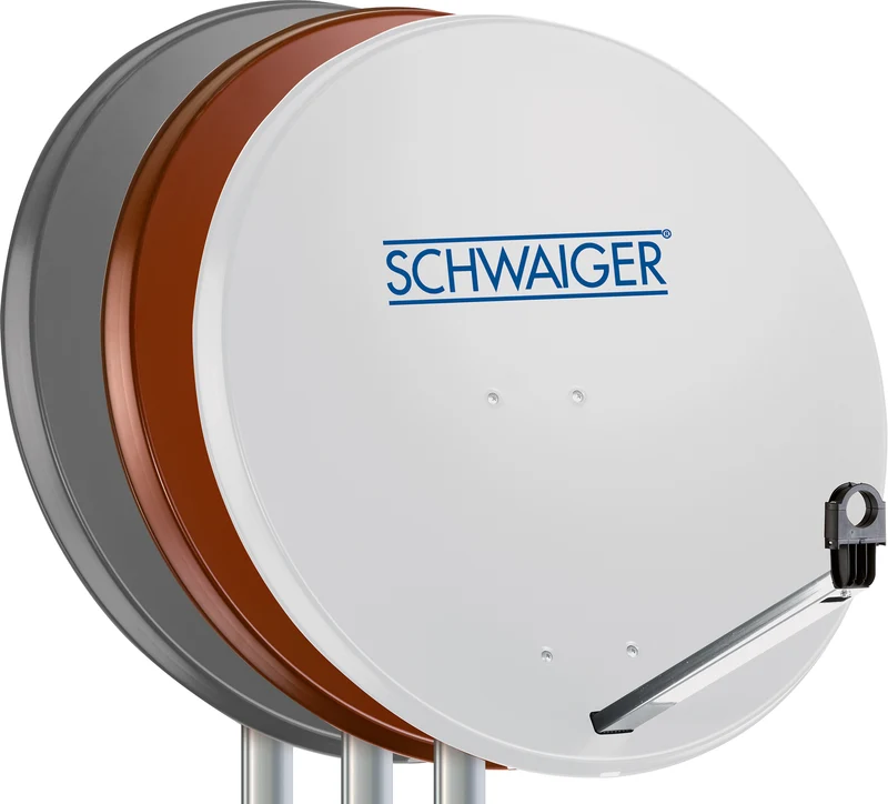 Satellitenschüssel Stahl Hellgrau/Rot/Anthrazit 75 cm