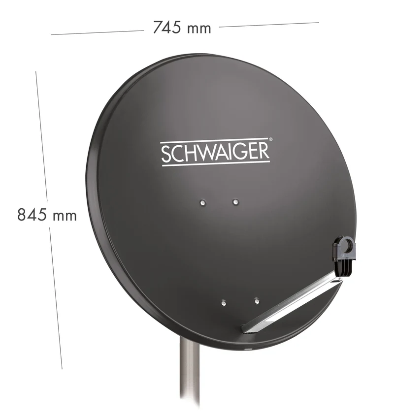 Satellitenschüssel Stahl Hellgrau/Rot/Anthrazit 75 cm