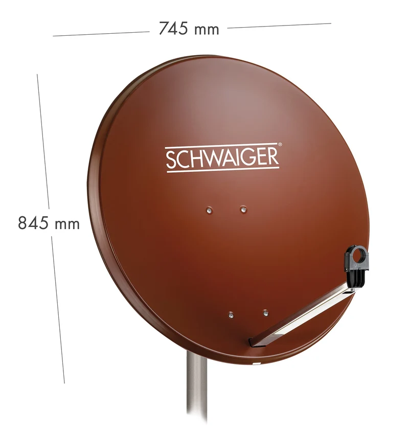 Satellitenschüssel Stahl Hellgrau/Rot/Anthrazit 75 cm