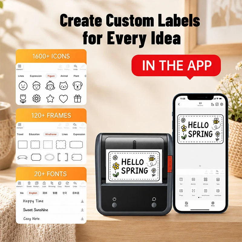 NIIMBOT B3S Label Printer Connect with Mobile and PC