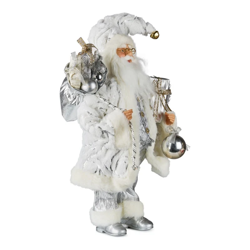 Christabelle White & Silver Santa Claus 46cm
