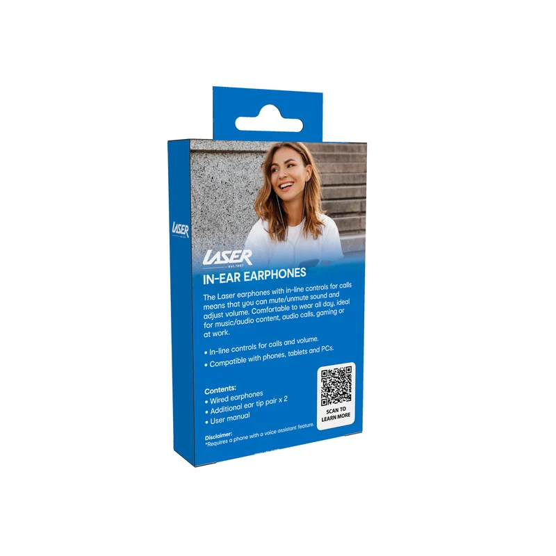 Laser Wired In-Ear Earphones with In-Line Controls (Rose)