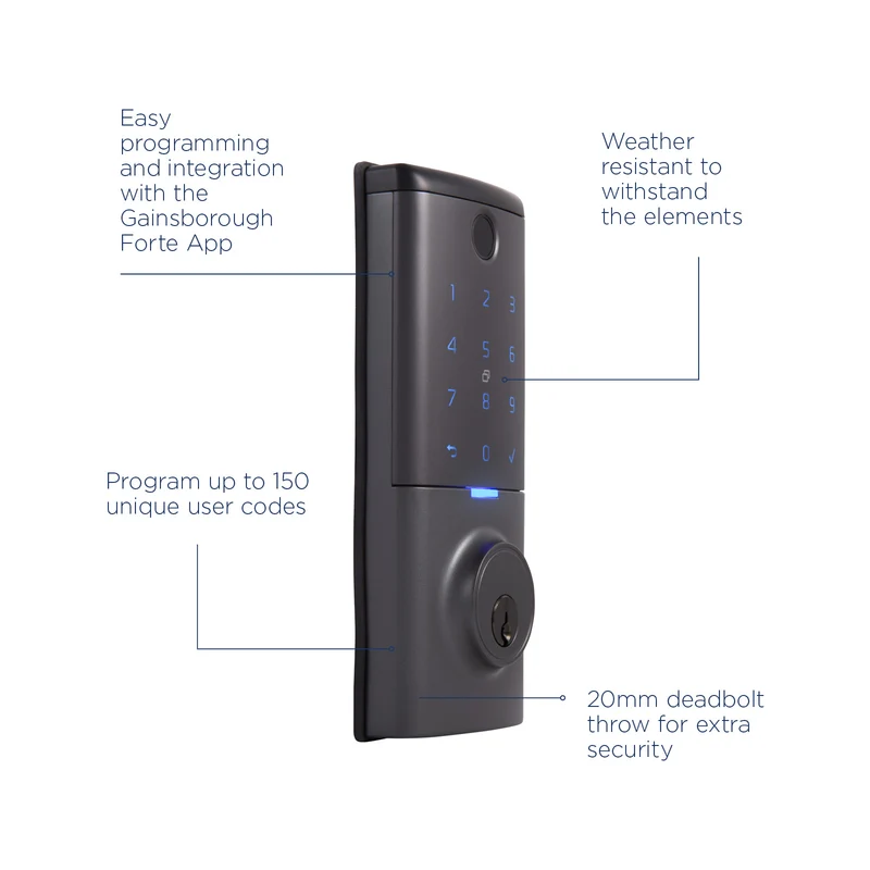 Gainsborough Mode Smart Entrance Deadbolt (Graphite)