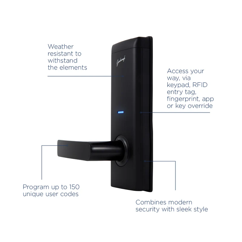 Gainsborough Mode Smart Entrance Lever (Matte Black)