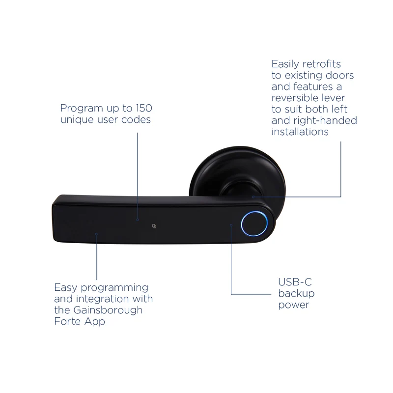 Gainsborough Mode Smart Lever (Matte Black)