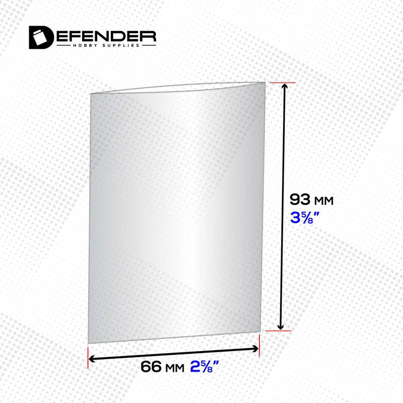 Defender Trading Card Sleeves – 2 5/8" × 3 5/8" (100 Pack)