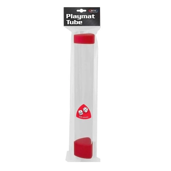 BCW Playmat Tube with Dice Cap (Red)