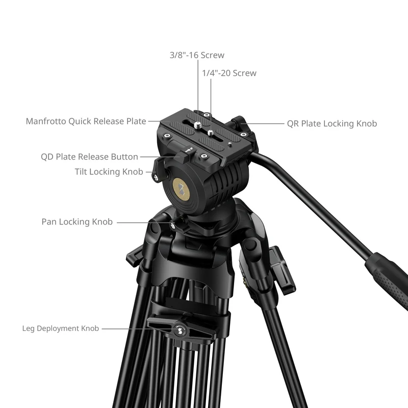SmallRig FSD14 FreeSpeed Heavy-Duty Aluminum Alloy Tripod 5442