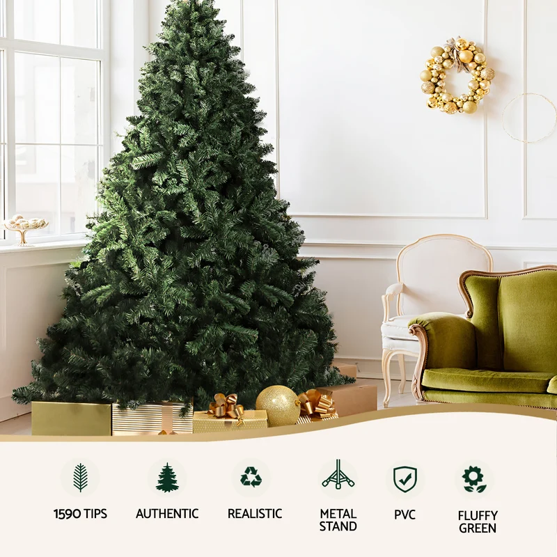 Jingle Jollys 2.7m Artificial Christmas Tree 1590 Tips with Oxford Storage Bag Green