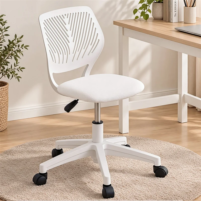 Artiss Ergonomic Office Chair Armless Study Chair Height Adjustable White