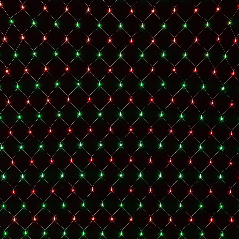 Jingle Jollys Christmas Lights 6x4m Christmas Net Lights 1000LED Red Green Festive Lighting