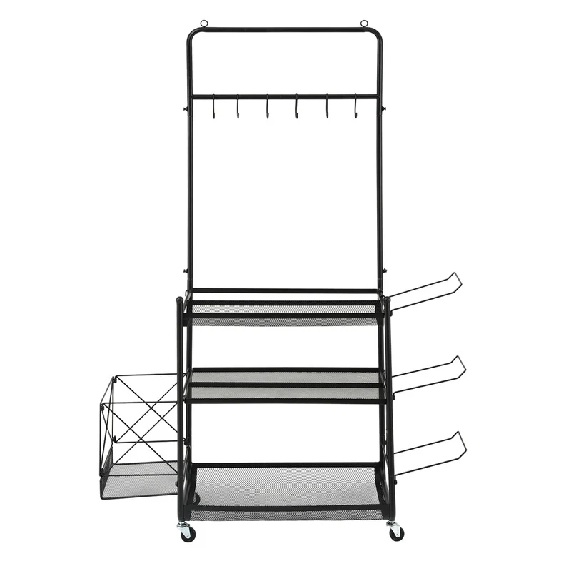Everfit Yoga Mat Ball Storage Cart Multifunction Equipment Organizer Rack 145cm