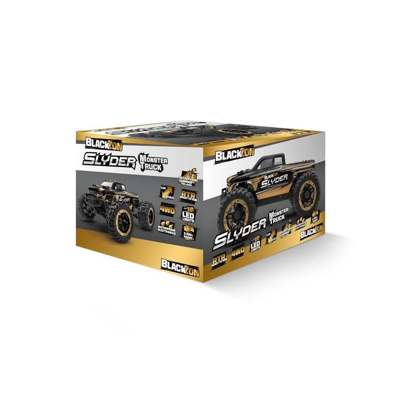 Blackzon 540101 1/16 Slyder MT 4WD Electric RC Monster Truck - Gold