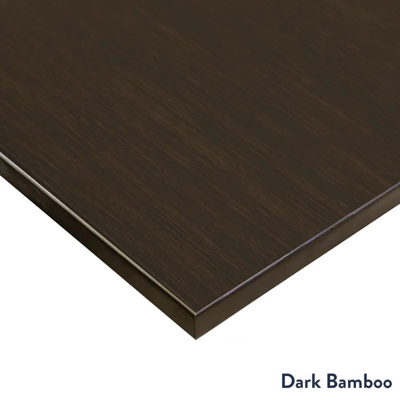 Desky Dual Mini Bamboo Sit Stand Desk 100cm (Dark Bamboo Desktop/Matte Black Frame)