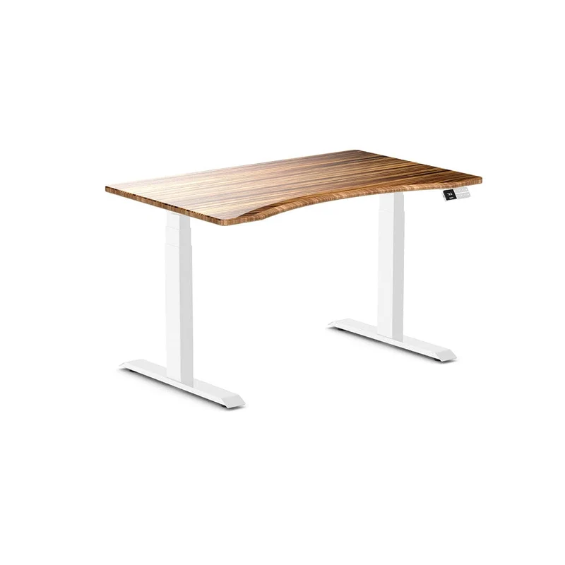 Desky Dual Ergo Edge Sit Stand Desk 150cm Black Desktop and Matte Black Frame