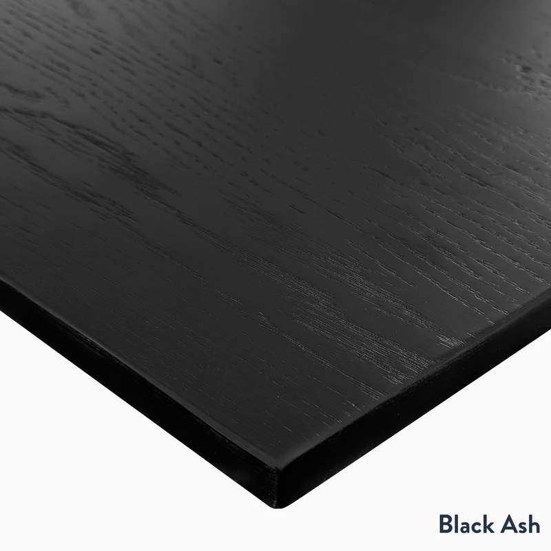 Desky Dual Mini Hardwood Sit Stand Desk 80cm Black Ash Desktop and Matte Black Frame