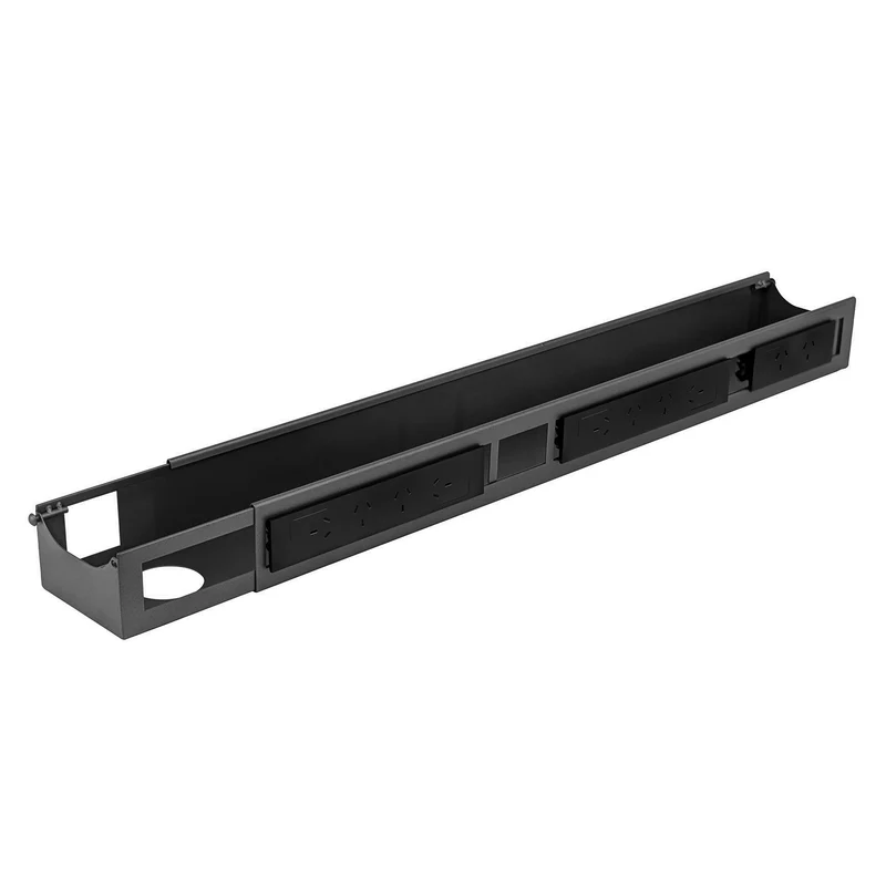 Desky Quad Frame Channel + Mounting Bracket - Space Grey / 10 Plugs