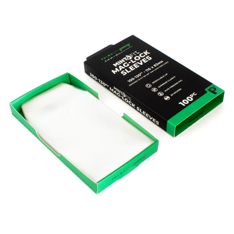 Palms Off Gaming Mint-Fit Mag-Lock Card Case Sleeves (100pt-130pt) - 100pc