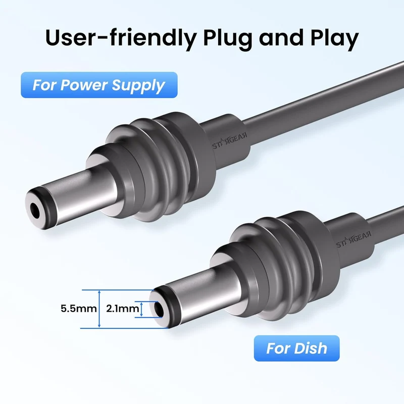 STARGEAR Mini DC Power Cable Starlink Mini Weatherproof Outdoor Gray 10m