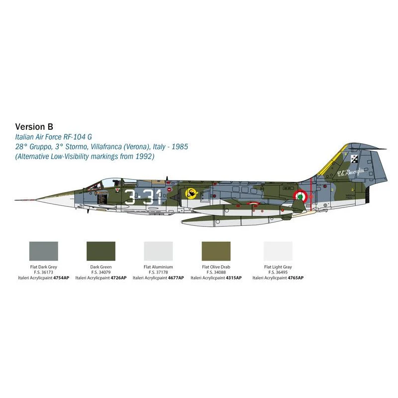 Italeri 1/32 Lockheed Martin F-104 Starfighter G/S (Upgraded Edition) RF Version