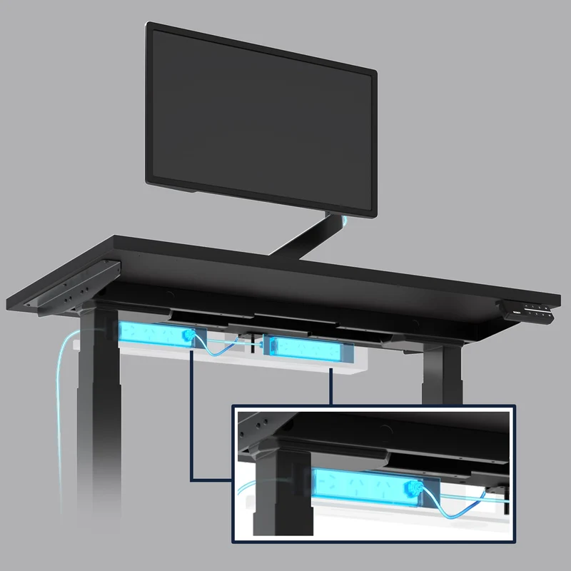 Desky Mini Cable & Power Tray 4-Plug Wheat