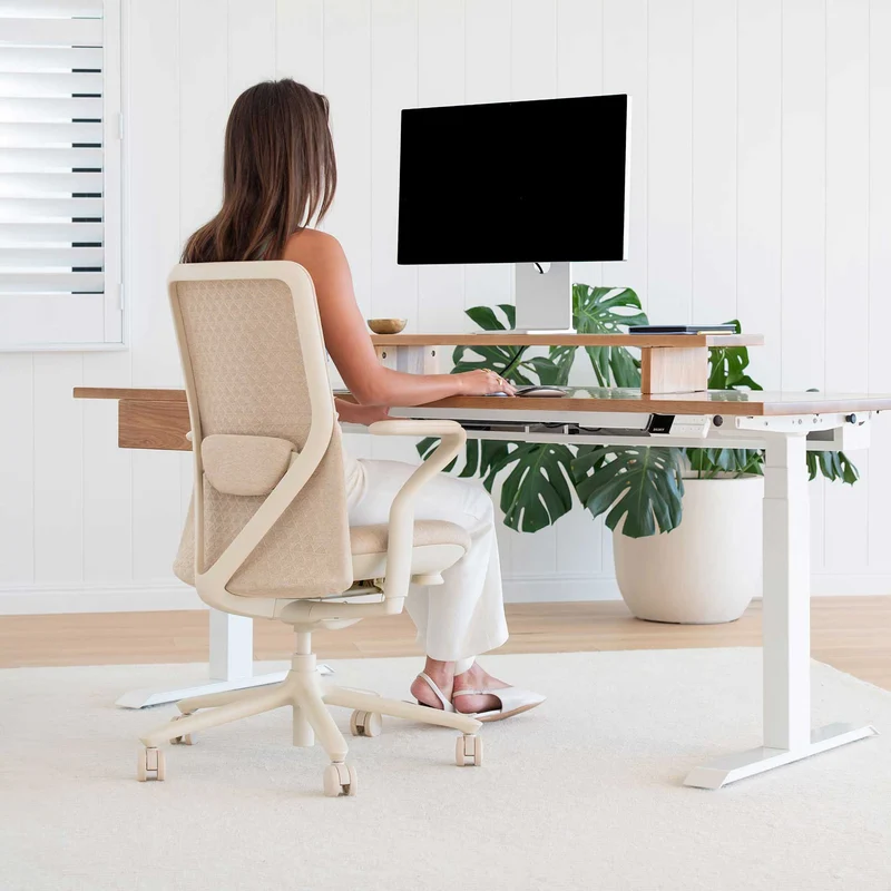 Desky Pro Ergonomic Mesh Chair No Headrest Pink