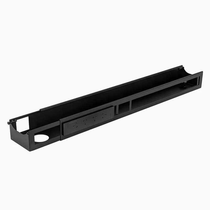 Quad Frame Channel + Mounting Bracket - Black / 12 Plugs