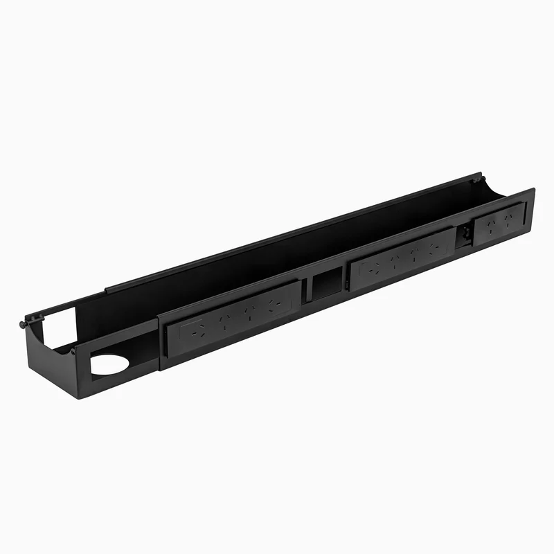 Quad Frame Channel + Mounting Bracket - Black / 12 Plugs