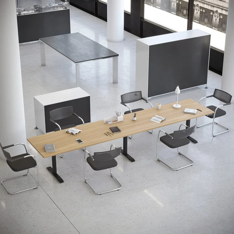 Desky Triple Sit Stand Desk Frame - Matte Black