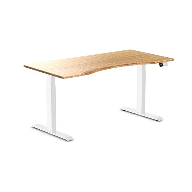 Desky Dual Ergo Edge Sit Stand Desk 180cm Black Desktop and Matte Black Frame