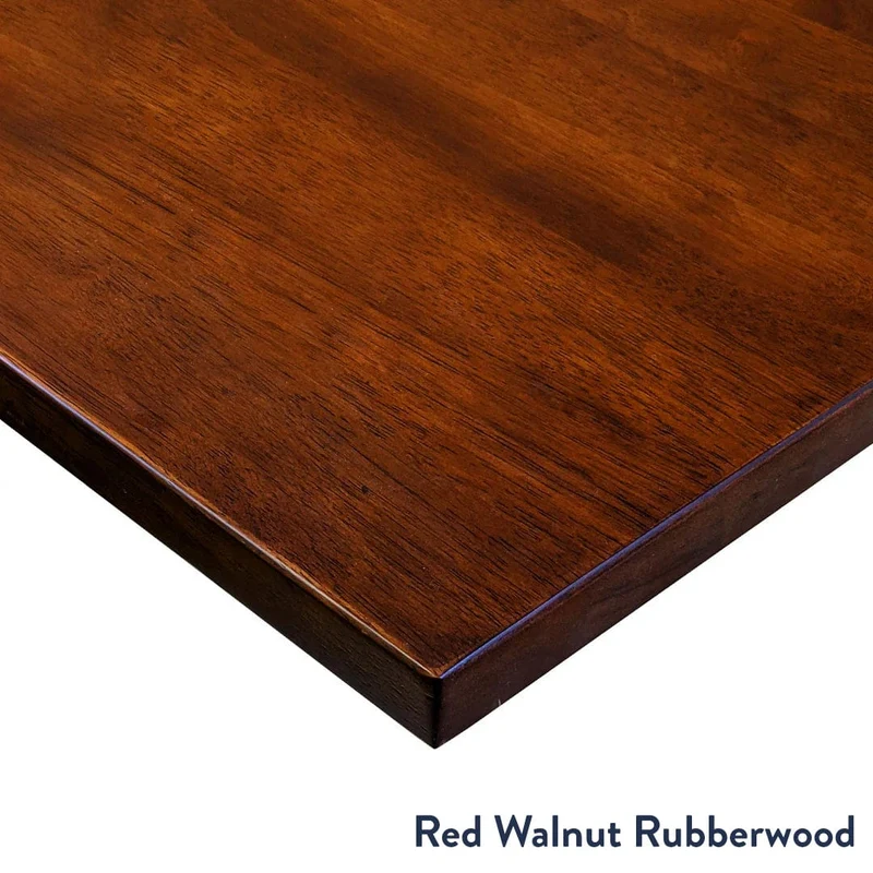 Desky Dual Rubberwood Sit Stand Desk 120cm Red Walnut Desktop and Matte Black Frame
