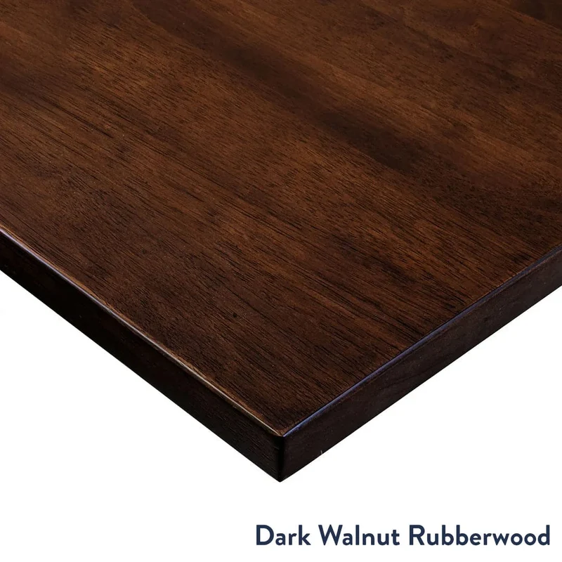 Desky Dual Rubberwood Sit Stand Desk 150cm (Dark Walnut Desktop/Matte Black Frame)