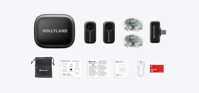 Hollyland Lark A2 Duo (Space Gray, with USB-C RX + Charging Case) Wireless Microphone