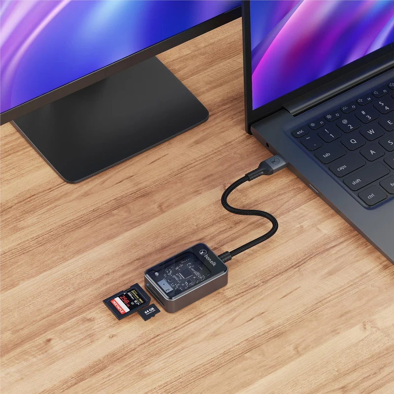 Bonelk Vision Long-Life USB-A to MicroSD/SD Adapter (SG/Clear)