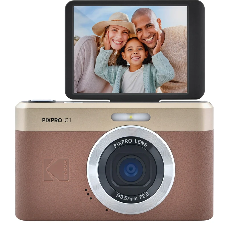 Kodak Pixpro C1 Digital Camera with MicroSD Card Bundle (Brown)