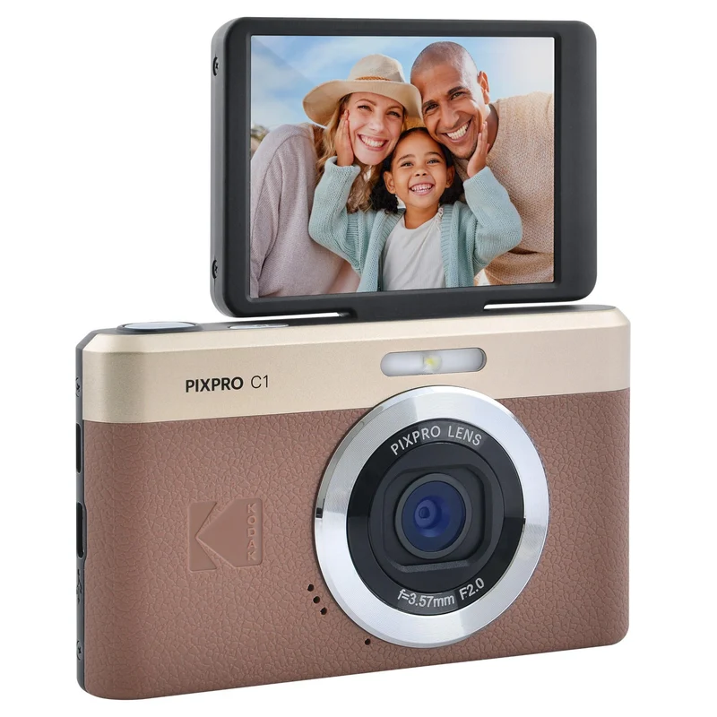 Kodak Pixpro C1 Digital Camera with MicroSD Card Bundle (Brown)