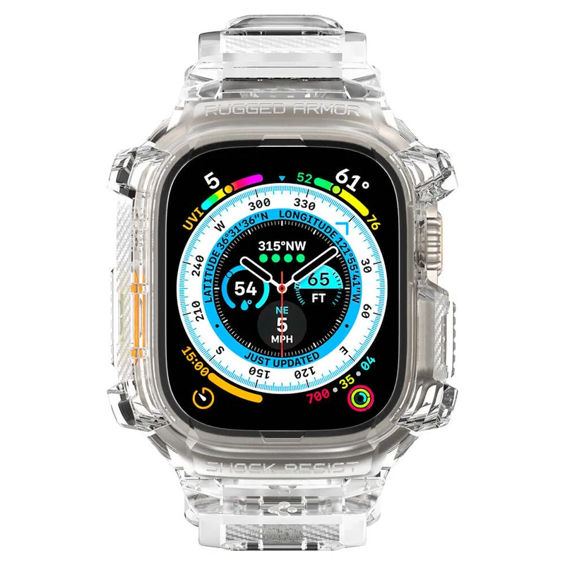 Spigen Apple Watch Ultra 4/3/2/1 49mm Rugged Armor Pro Band Case (Clear)