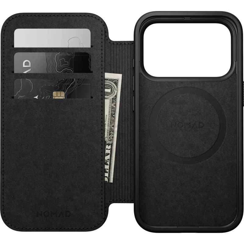 NOMAD Leather Folio Case for iPhone 18 Pro (Black ECCO)
