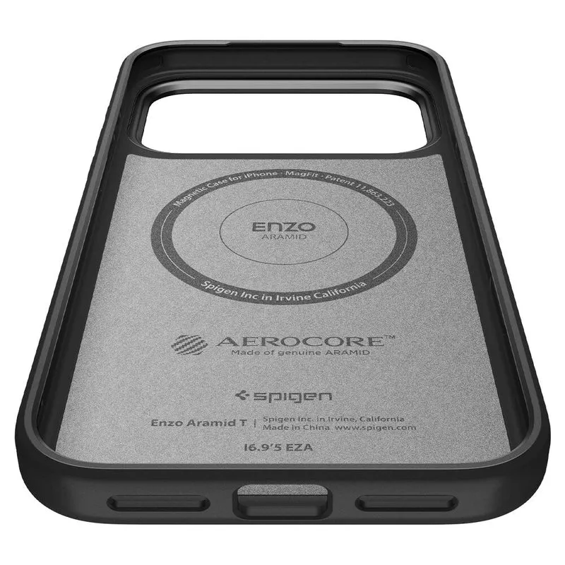 SPIGEN Enzo Aramid Camera Control Button MagSafe Case for iPhone 18 Pro/17 Pro (Black)