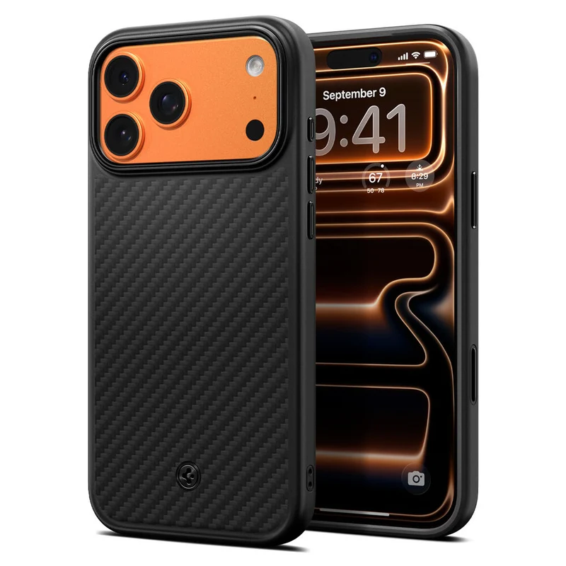 SPIGEN Enzo Aramid Camera Control Button MagSafe Case for iPhone 18 Pro Max/17 Pro Max (Black)