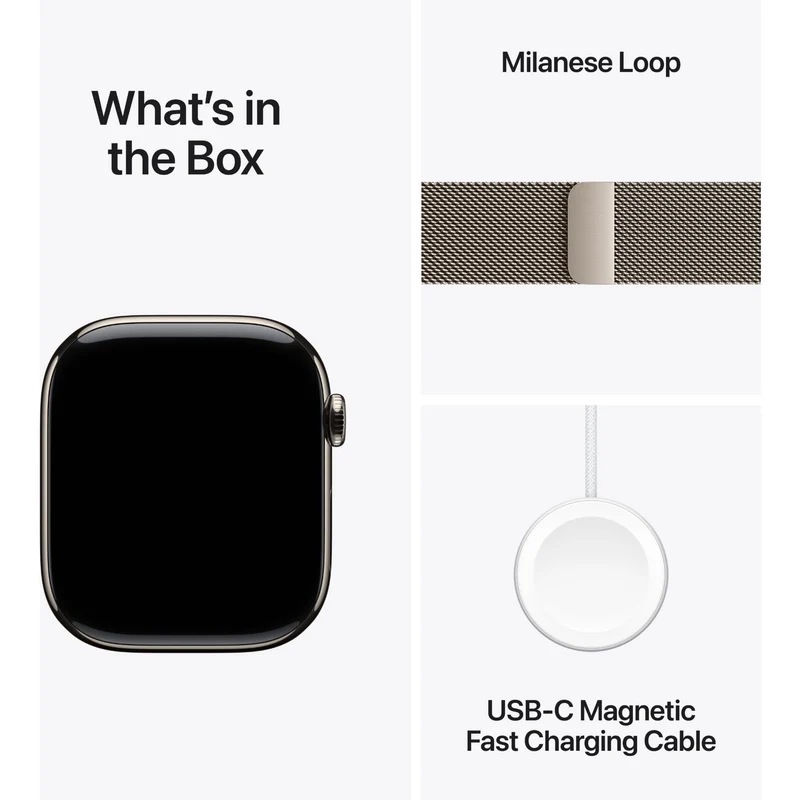 Apple Watch Series 11 46mm Natural Titanium Case GPS + Cellular Natural Milanese Loop (M/L)