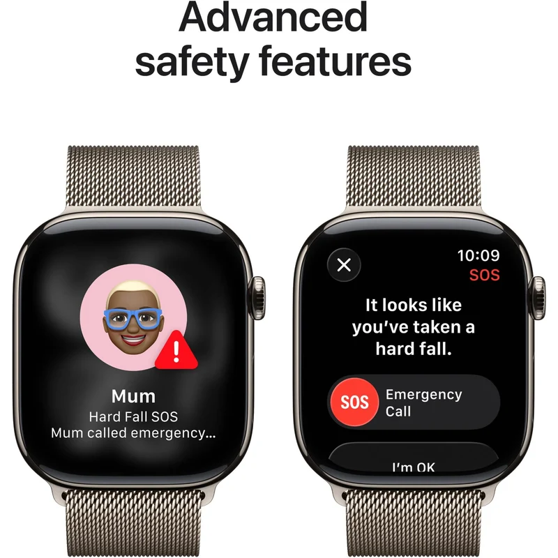 Apple Watch Series 11 46mm Natural Titanium Case GPS + Cellular Natural Milanese Loop (S/M)