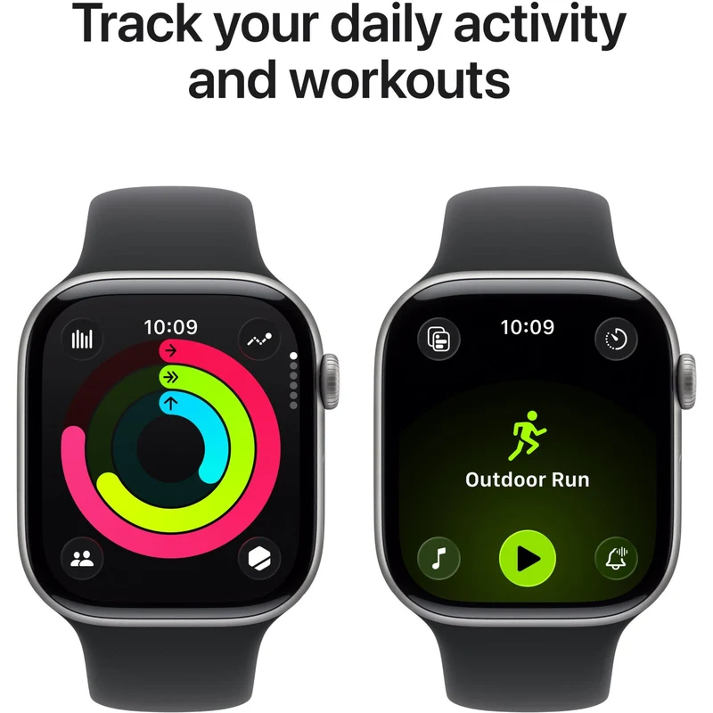 Apple Watch Series 11 46mm Space Grey Aluminium Case GPS + Cellular Sport Band (S/M) [Black]