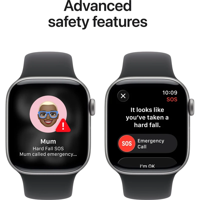 Apple Watch Series 11 42mm Space Grey Aluminium Case GPS + Cellular Sport Band (M/L) [Black]